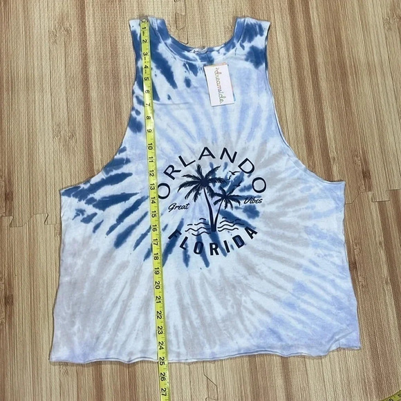 Dreamsicle NWT Tie Dye Orlando Good Vibes Muscle Tank Top Women's Size Medium - Picture 4 of 6